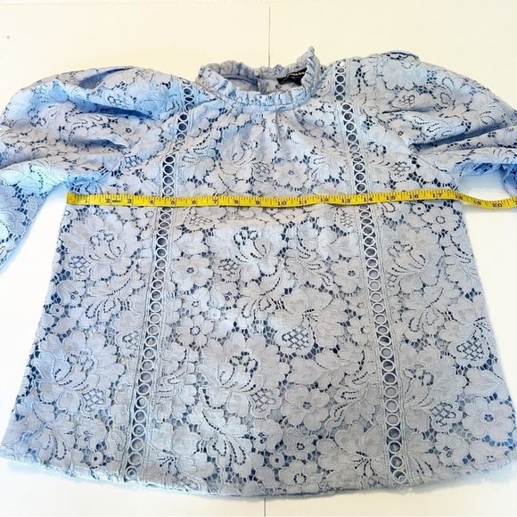 Express Puff Sleeve Lace Pale Blue Top NWT - XS - Picture 10 of 16